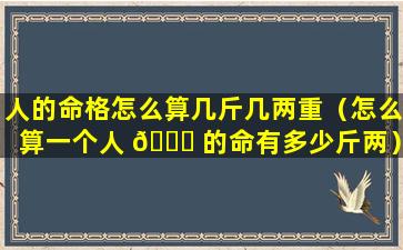 人的命格怎么算几斤几两重（怎么算一个人 🐒 的命有多少斤两）